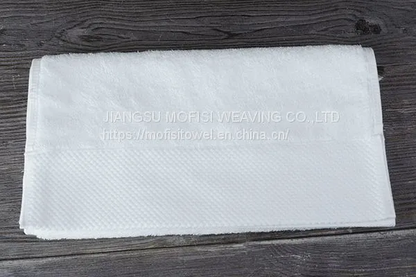 Wholesale Cheap 100% Cotton Dobby White Hotel Hand Towel photo-2
