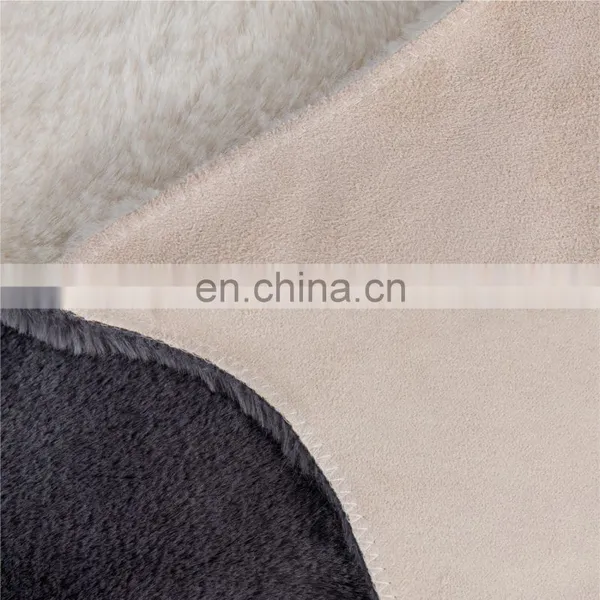 Long Fiber Plush 100% Polyester Standard White Faux Rabbit Fur Rug photo-4