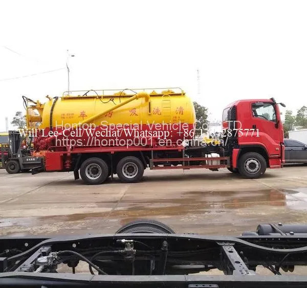 ISUZU GIGA 6X4 16CBM High Pressure Washing Vacuum Combined Jet Sewage Suction Truck photo-4