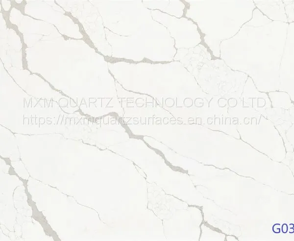 Malaysia Artificial Quartz Calacatta Marble Looks Veining Big Slabs for Kitchen