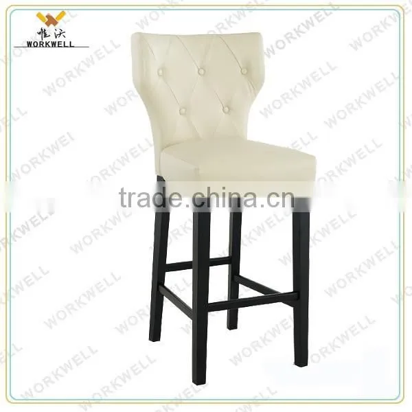 WorkWell Leather High Leg Wooden Bar Chair Kw-D4061 photo-4