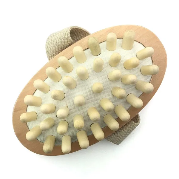 Natural Material Shower Brush Small Wooden Bath Brush Massage Bath Brush photo-3