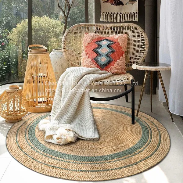 Hand Made Jute Carpet Braided Round Rug With High Quality photo-5