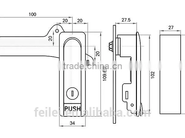 ROHS Chrome Plated Plane Cabinet Lock for Electronic Cubicle photo-5
