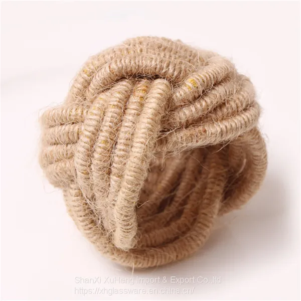 Wholesale Cheap Napkin Rings Jute Napkin Holder for Wedding Party Dinner Table Decor photo-4