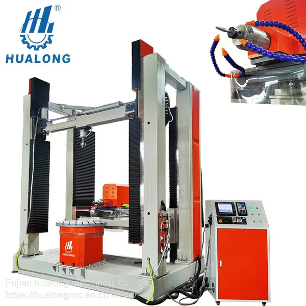 HUALONG Machinery HLSD3-1525 4 Axis Marble Granite Sculpture Engraver Milling Carving Machine 3D Stone CNC Router Stone With Saw photo-3