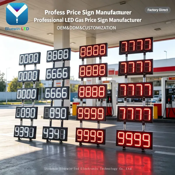 Placa de Sinalização Digital LED Dupla Face ao Ar Livre para Posto de Gasolina com Display de Números - Placas LED de Preço de Gasolina à Venda
