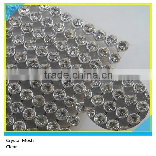 Heat Transfer Crystal Aluminum Mesh Glod Base 4mm Sapphire Hot Fix Rhinestone Mesh photo-6