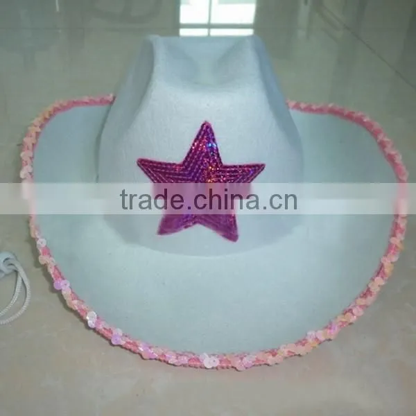 Factory Custom 100% Orange Wool Felt Black Western Cheap Felt Cowboy Hard Hat With Decoration photo-6