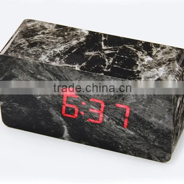 Personalized Wooden LED Alarm Clock, Mini Design Voice Controlling LED Digital Clock photo-3