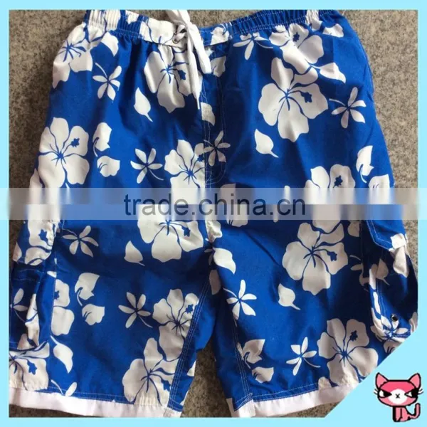 Blue Color Beach Swim Suit Mens Board Short