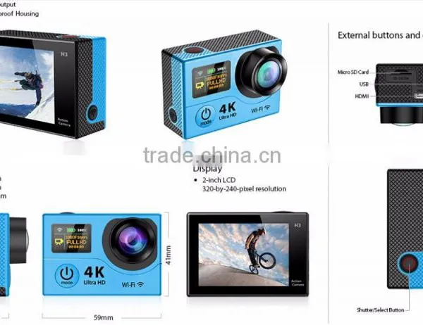 Best Quality ! 4K Video Dual Screen WiFi Waterproof Sport Camera--DV-25 photo-4