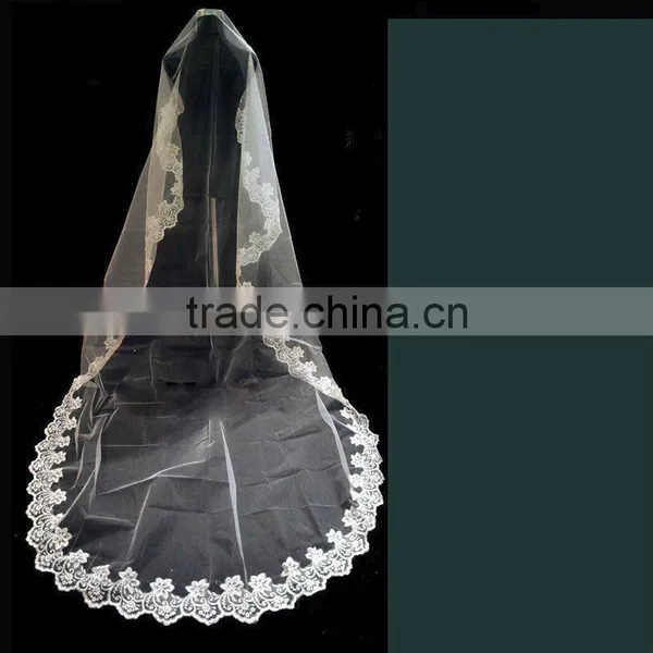 10PCS MOQ: White Cheap And Beautiful 1mW * 3mL Wedding Bridal Veils With Free Shipping photo-5