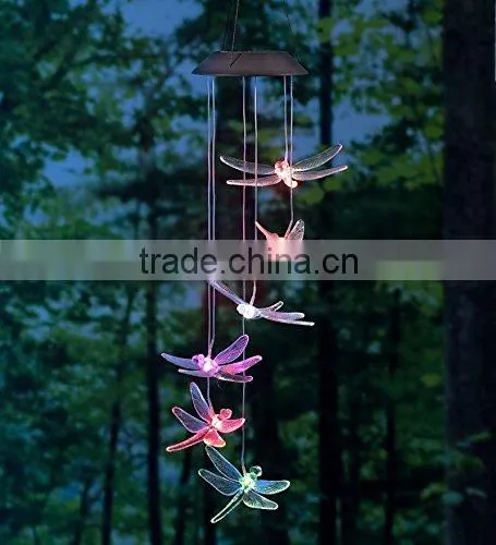 Dragonfly Decorative Led Solar Color Changing Acrylic Wind Chime Quality Choice photo-2
