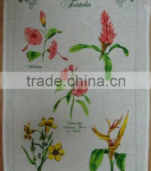 Silkscreen Printed Tea Towel Kitchen Linen Teatowel Printed for Sales &home Decoration photo-6