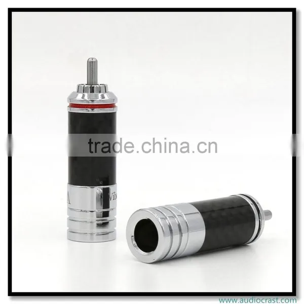 Hi End Rhodium-Plated RCA Carbon Fiber Plug Connector RCA Terminals Audio Player photo-2