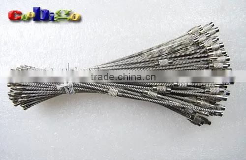 Thinkness 1mm Stainless Steel Wire Keychain Cable Twist Screw Locking Length 6"#FLQ043 photo-4
