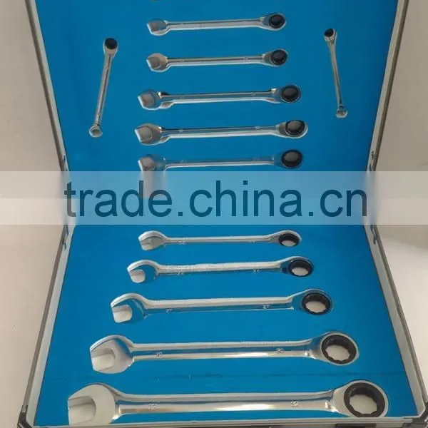 13 Pcs Aluminium Case Combination Ratchet Wrench Set photo-3