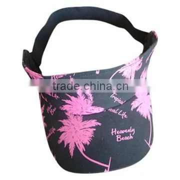 printing flexible visor cap,elastic back visor cap,