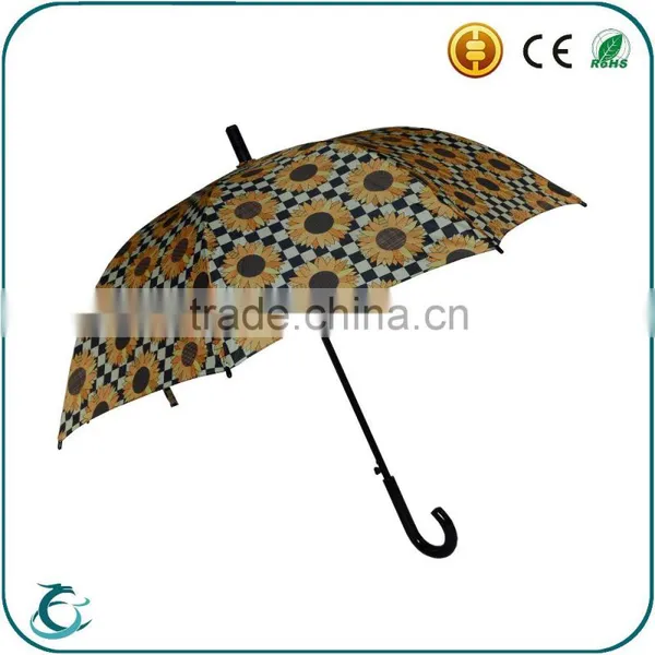 25 Inch Full Flower Heat Transfer Printing Automatic Straight Umbrella