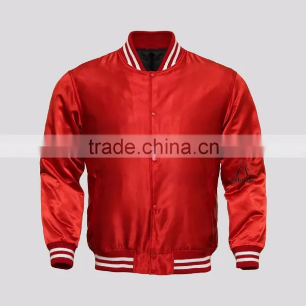 American Custom Satin Varsity Jacket Satin Letterman Jacket Baseball Jackets