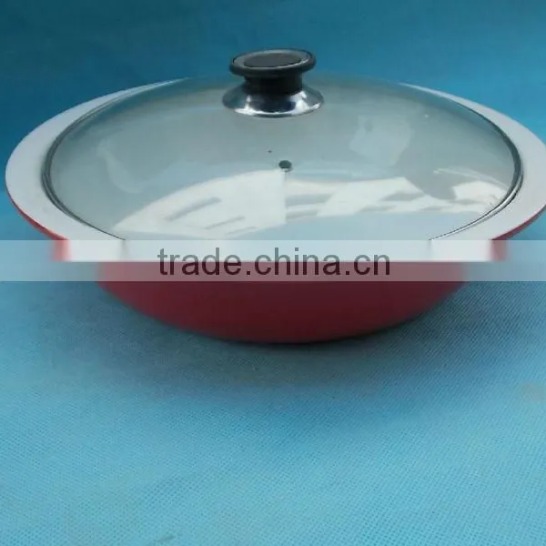 YT Red Ceramic Soup Plate With Lid