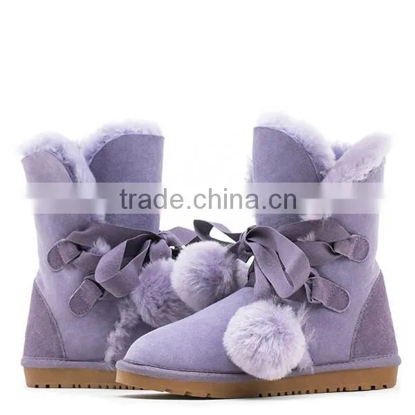 2015 New Design Snow Buckle Fastener Sweet Plush Boots photo-5
