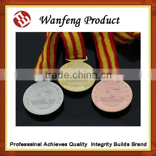 2015 NEWEST Promotional Gold Silver Bronze Have Ribbon Embossing Metal Medal FOR Sales photo-2