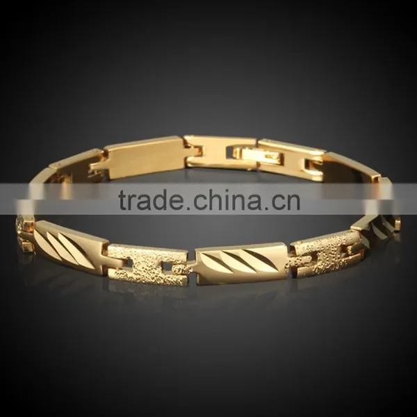 Bicolor Glaze Plated Simple Copper Bracelet Real Gold Plated