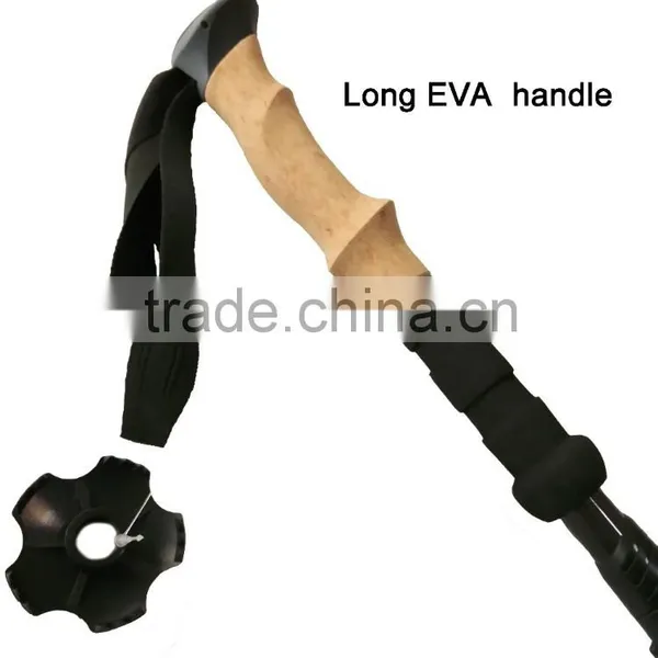 Five Sections Alumium 7075 Long EVA Telescopic Trekking Nordic Folding Walking Pole photo-5