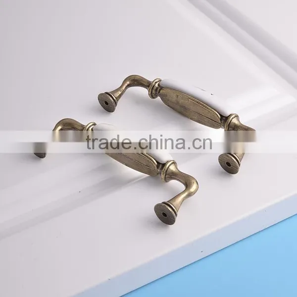 Chineses Classical Antique Brass Flower Design Home Bedroom Kitchen Furniture Ceramic Pull Knobs Andhandles photo-4