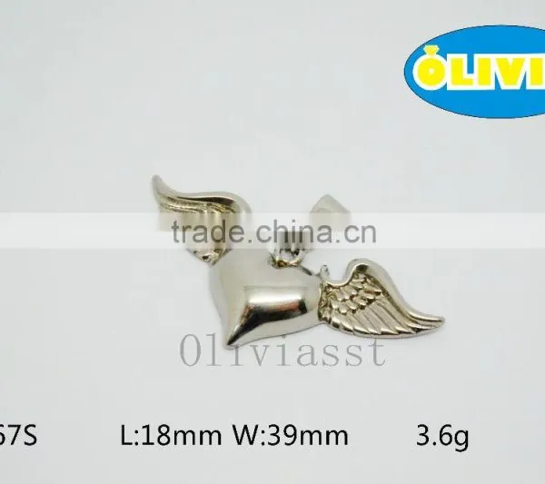Olivia 2016 New Modern Fashion Jewelry 316 Stainless Steel Cast Love Heart With Wing Pendant photo-2