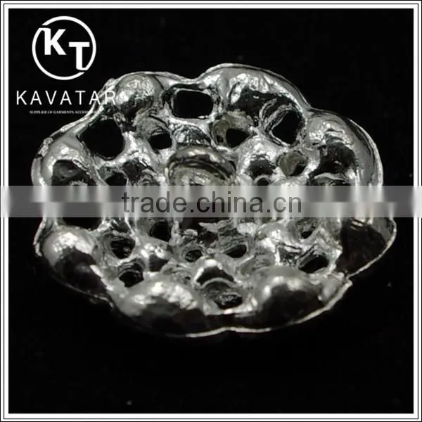 Good Quality NK019 Metal Flower Lead Free Metal Shank Rhinestone Buttons photo-4