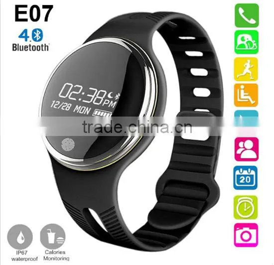 New Waterproof E07 Bluetooth Smart Wristband Passometer Sleep Fitness Tracker Smartband for IPhone Android Phone Smart Bracelet