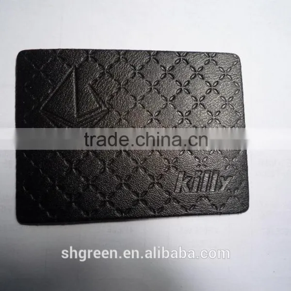 Factory Website Lettering Debossed Hide/skin Garment Patch photo-3