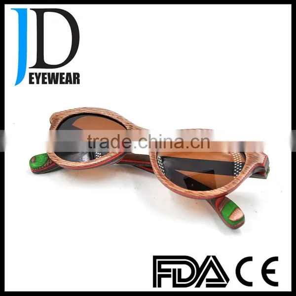 High Quality Custom Made Butterfly Style Natural Wooden Sunglasses photo-6