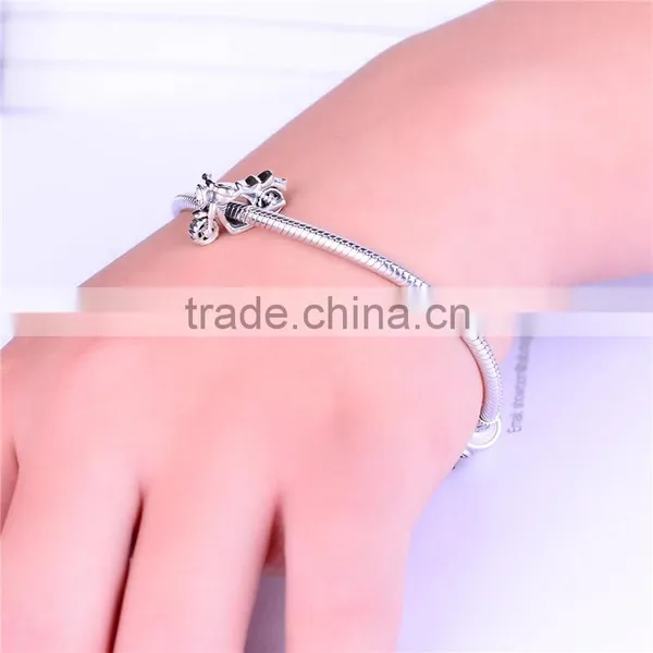 X208 Handmade Silver Motorcycle Charms,Real 925 Silver Diy Charm Pendants For Men photo-5