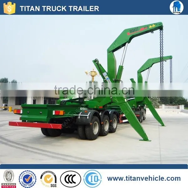 TITAN Factory Price 3 Axles 40 ft Two Movable Crane Hydraulic Container photo-3