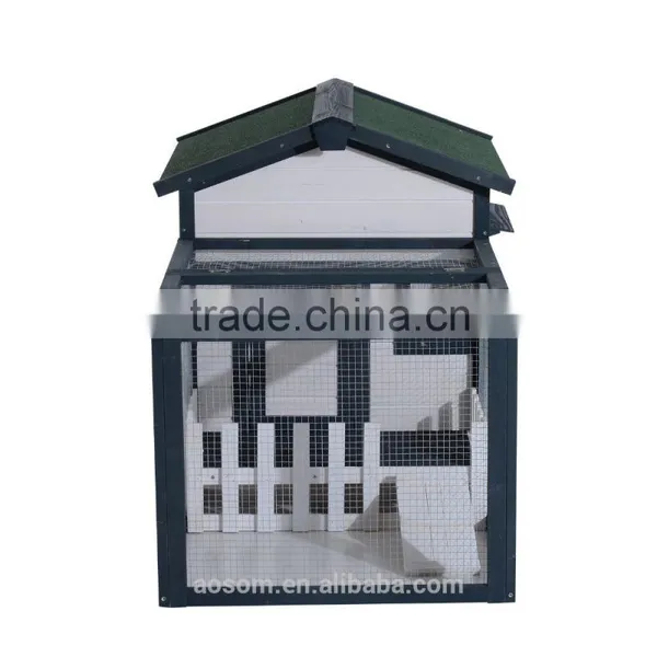 Pawhut 59" Wooden Rabbit Hutch With Outdoor Run - Green/White photo-4