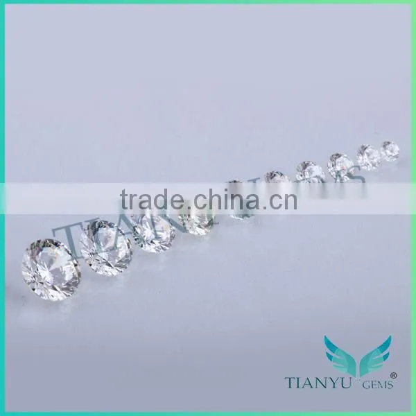 Superior Quality Excellent Cut Cubic Zirconia 6.5mm 2ct Diamond Simulant photo-6