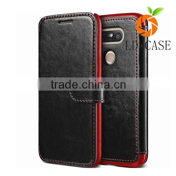 Leather Wallet Stand Flip Case Back Cover Cell Phone Accessories for LG G5 photo-5