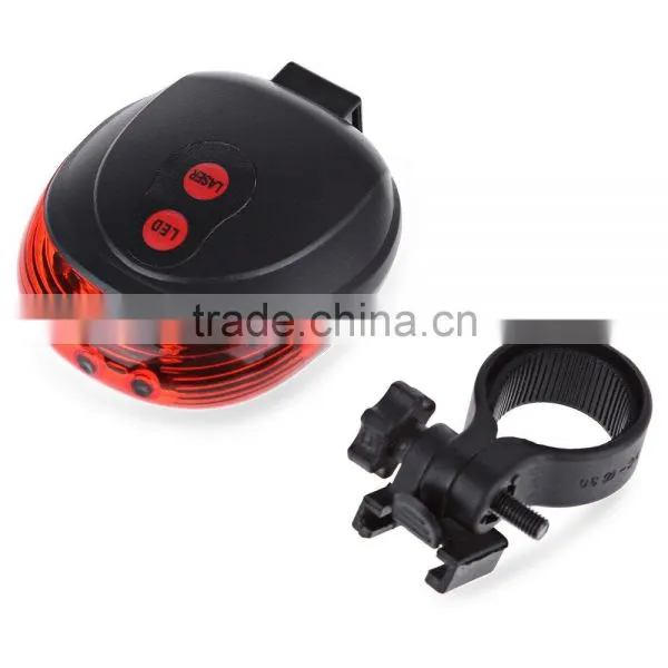 Outdoor Cycling Safety Warning Tail Light Bicycle Rear Bike Seatpost 5 LED 2 Laser Lamp Riding Accessories photo-3