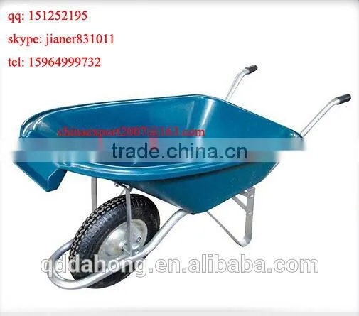 Plastic Concrete Wheel Barrow WB5600 With Green Tray and Pneumatic Wheel photo-3