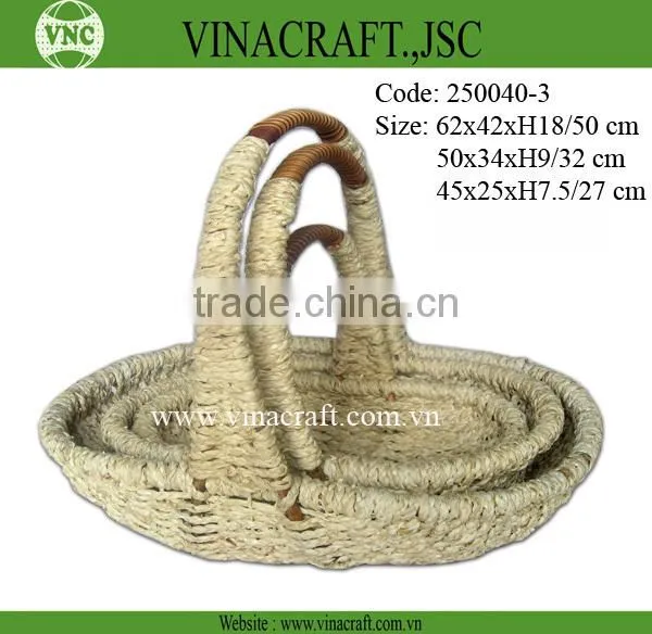 Corn Leaf Storage Basket Collection - Basket Set of 2 photo-5