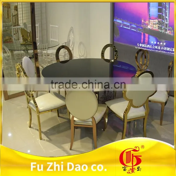 Fashion Stainless Steel O Back Dining Chair With PU Leather photo-6
