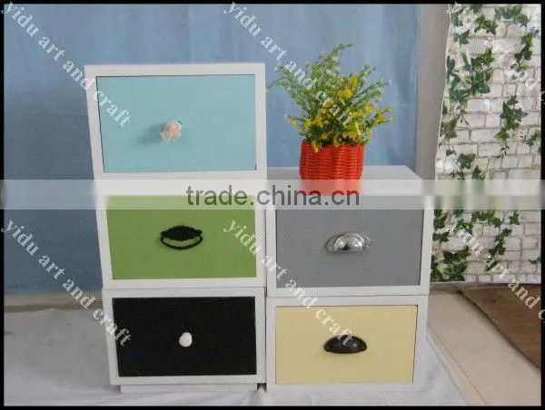 Unique Design Home Decorative Furniture Colorful Wooden DIY Storage Cabinet, Easy to Move photo-3