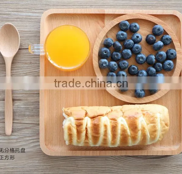 Logo Customized Solid Beech Square Wooden Serving Tray photo-3