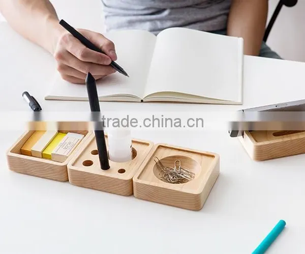 Wood Custom Gift Maple Wooden Stationery Box Key Holder photo-2