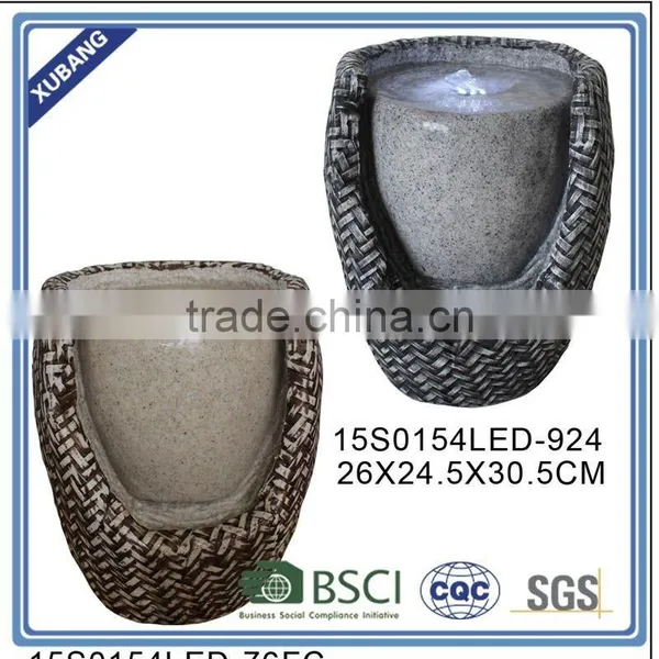 Rattan Water Feature for Home Decoration Modern Stone Fountain