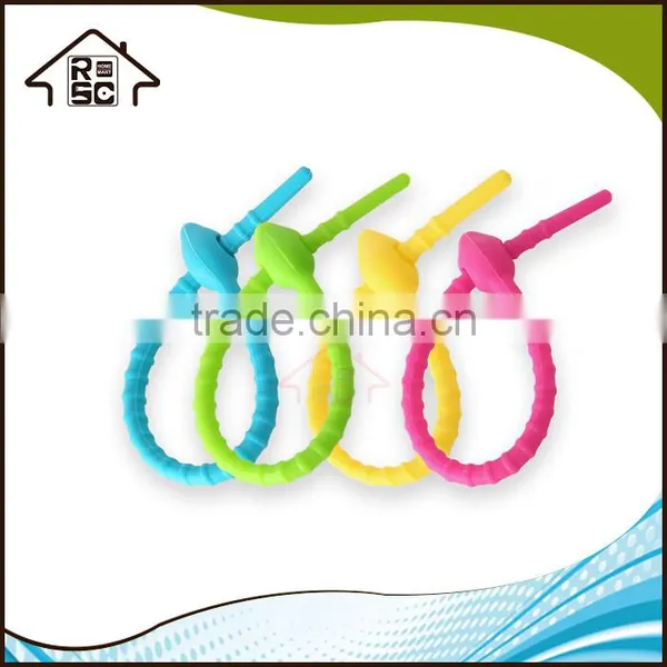NBRSC Colorful All-Purpose Silicone Multi-use Smart Food Saver Bread Bag Clip Household Snake Ties photo-5